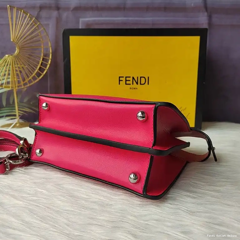 Cheap Rose Fendi Nappa In Petite Leather Bag Peekaboo ISeeU 0527